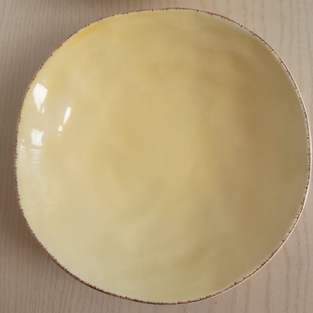 Crate&Barrel Lucca Yellow Stoneware Made In Italy Soup Salad Bowl 8.5 in Set 2 - Picture 7 of 16